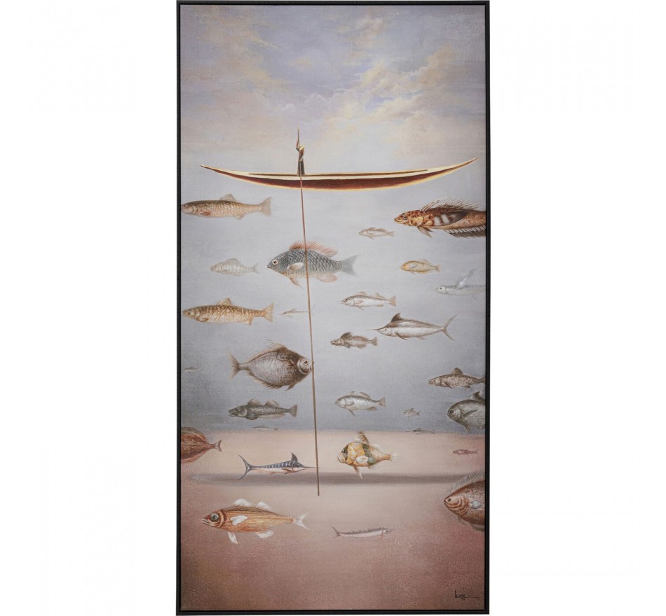 Framed Painting Cloud Fisherman 60x120cm Kare Design