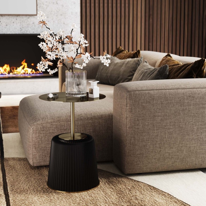 Black and gold side table - Endless Vegas - Kare Design