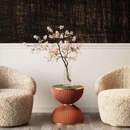 Retro oranje, zwart en gouden bijzettafeltje - Endless Vegas - Kare Design