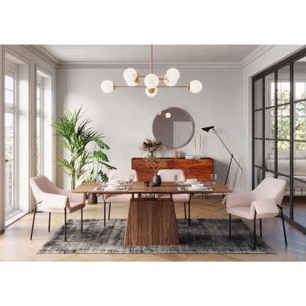 Uitschuifbare eettafel Benvenuto rechthoek walnoot Kare Design