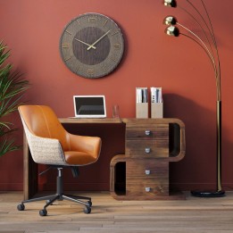 Bureau finition noyer avec tiroirs - Snake - Kare Design