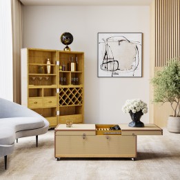 Beige geweven imitatie kist - Venezia - Kare Design