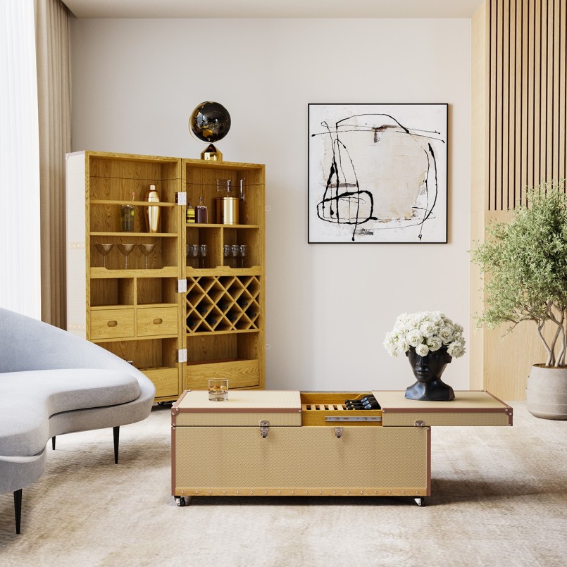 Beige geweven imitatie kist - Venezia - Kare Design