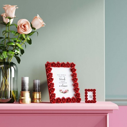 Picture Frame Romantic Rose Red 11x13cm Kare Design