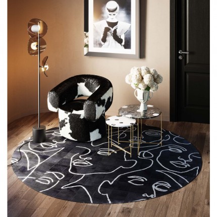 Carpet Faces black Ø250cm Kare Design