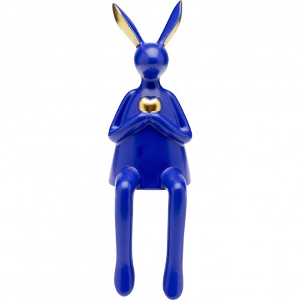 Decoratie konijn blauw zittend hart Kare Design