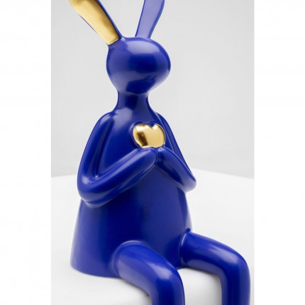 Deco rabbit blue sitting heart Kare Design