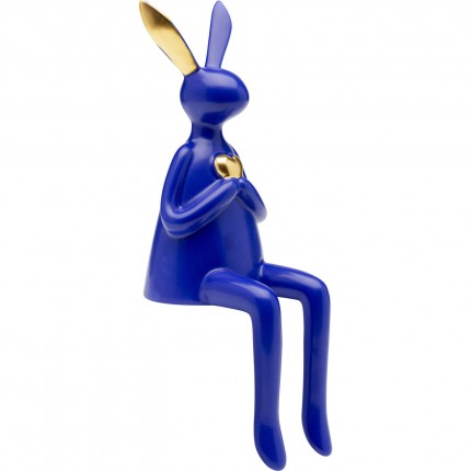 Decoratie konijn blauw zittend hart Kare Design