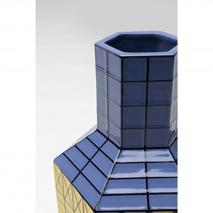 Vase Magic blue and yellow 23cm Kare Design