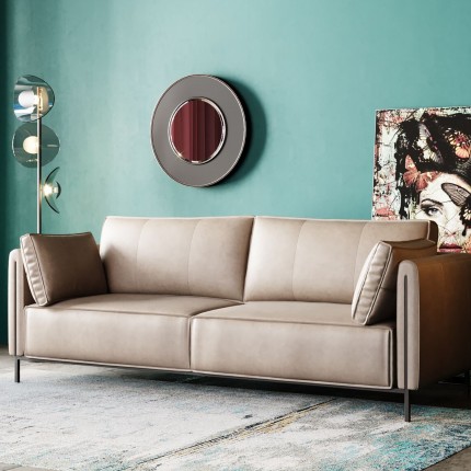 Sofa Victor 3-Zits leder grijs Kare Design