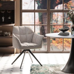 Chaise avec accoudoirs pivotante grise - Thinktank - Kare Design