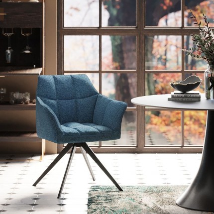 Swivel armchair Thinktank Blue Kare Design