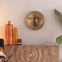 Gouden wanddecoratie met zwarte langwerpige figuur - Umano - Kare Design