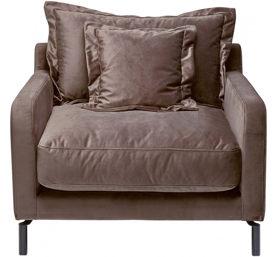 Fauteuil Lullaby fluweel taupe Kare Design