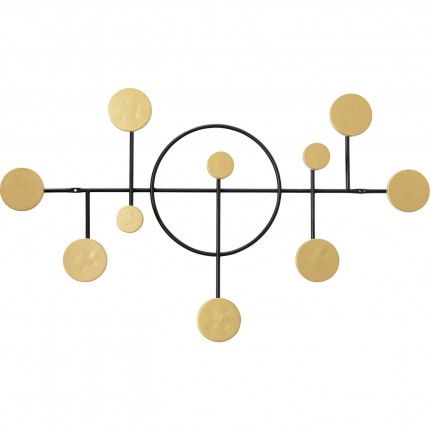 Wand kapstok Art Circles 79cm gold Kare Design