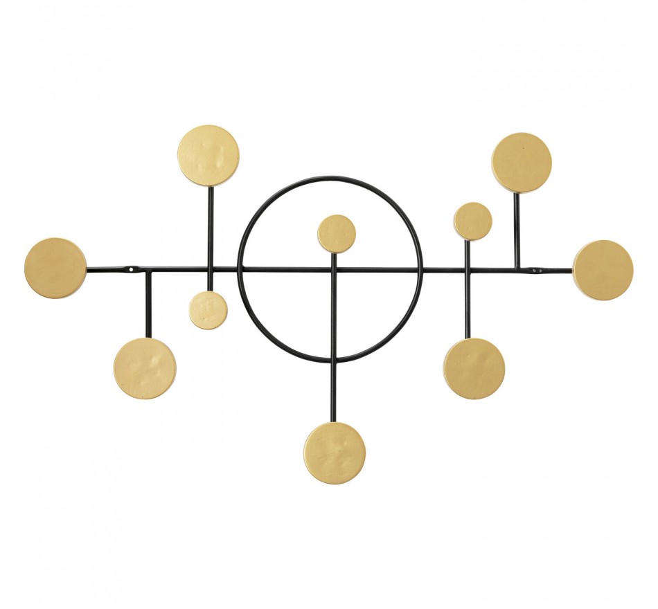 Wand kapstok Art Circles 79cm goud Kare Design