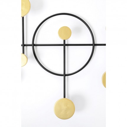 Wall Coat Rack Art Circles 79cm gold Kare Design