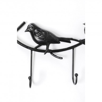 Wand Kapstok vogels zwart 71cm Kare Design