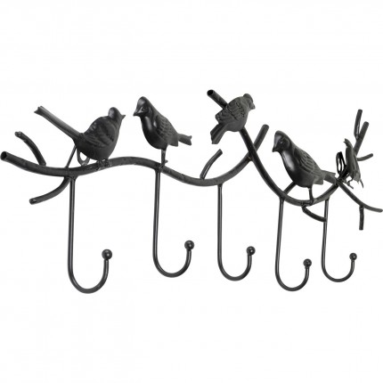 Wall Coat Rack black birds 71cm Kare Design