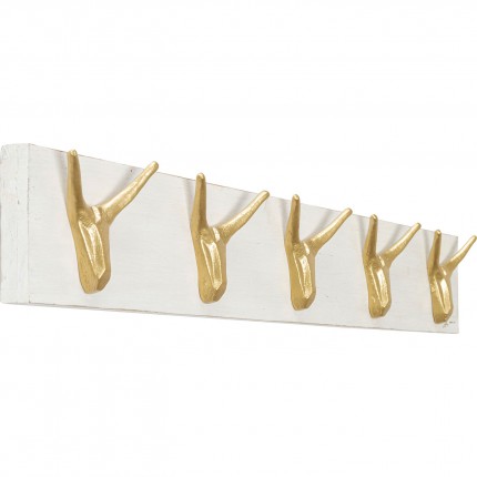 Wall Coat Rack deer white and gold 75cm Kare Design
