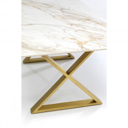 Eettafel Eternity Cross wit en goud 180x90cm Kare Design