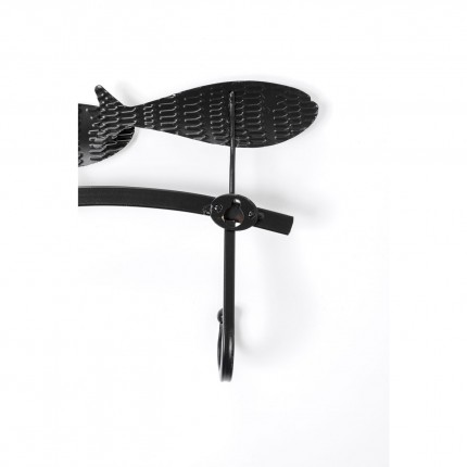 Wall Coat Rack fish black and white 62cm Kare Design