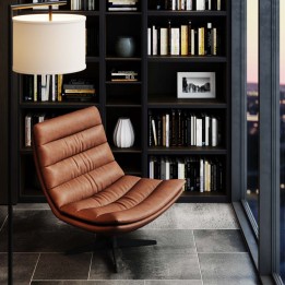 Vintage leatherette swivel chair - Lido - Kare Design
