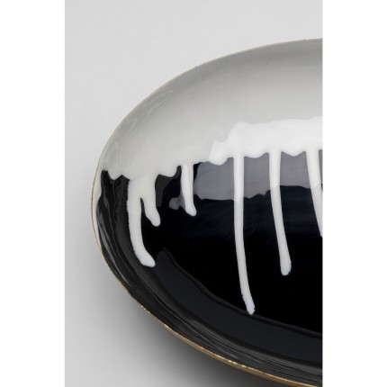 Serveerschaal Macchie zwart en wit Kare Design