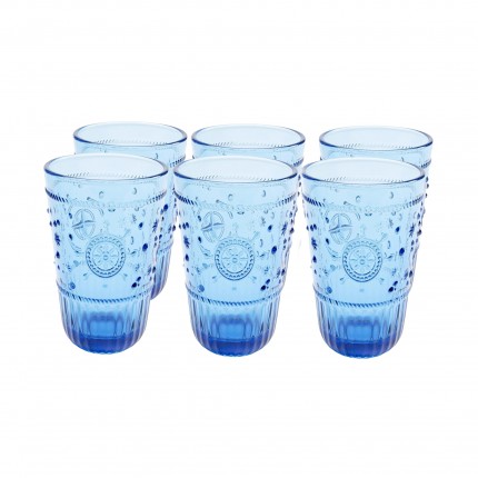 High Water Glass Greece blue (6/set) Kare Design