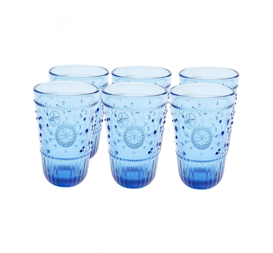 Waterglazen hoog Greece blauw (6/set) Kare Design