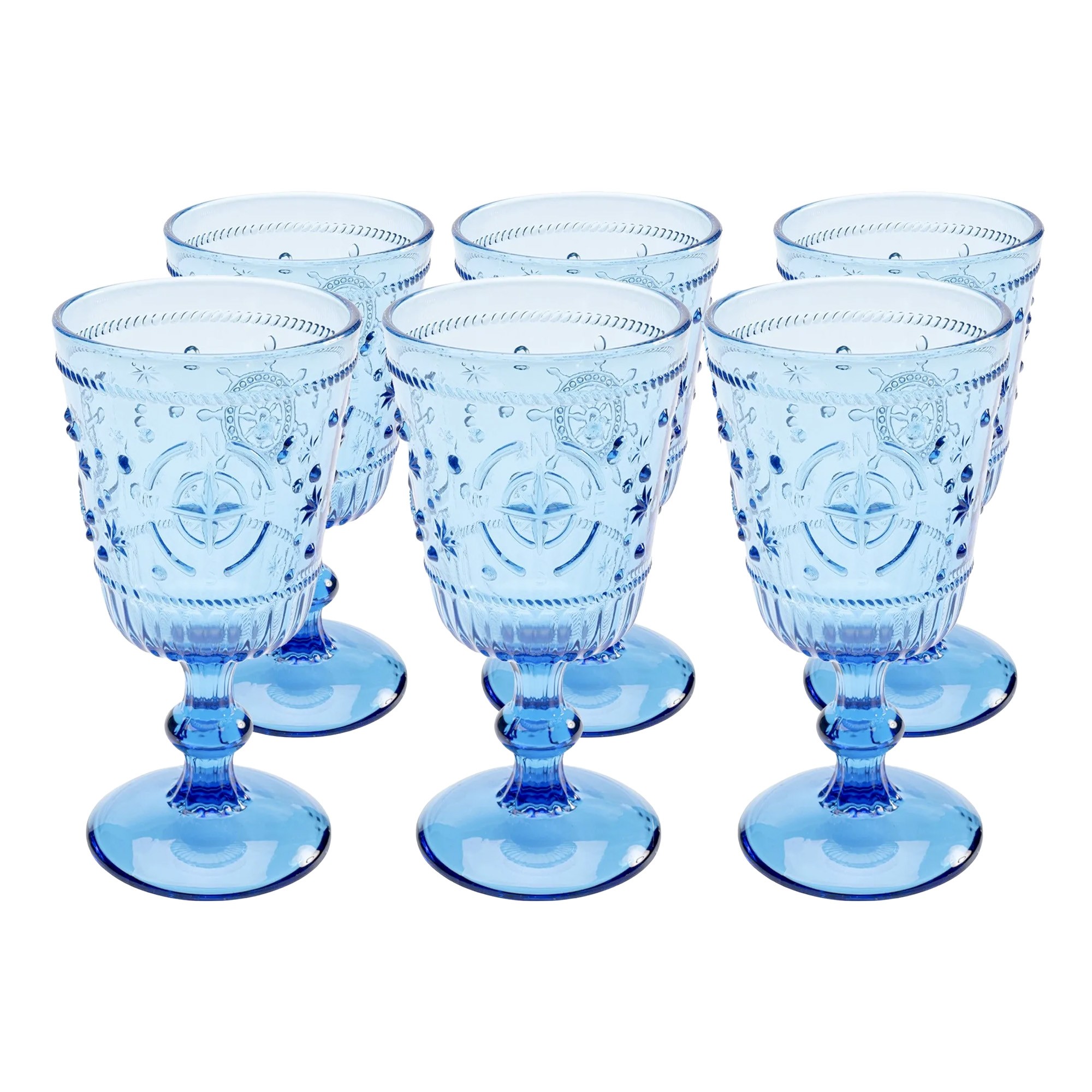 Wine glass Greece blue (6/set) Kare Design