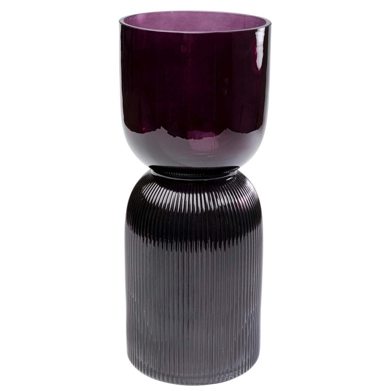 Grijze en fuchsia glazen vaas - Marvelous Duo - Kare Design