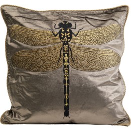 Coussin Glitter Dragenfly marron 40x40cm