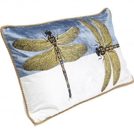 Cushion dragonfly white and blue Kare Design