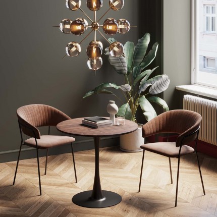 Table Schickeria 80cm walnut and black Kare Design