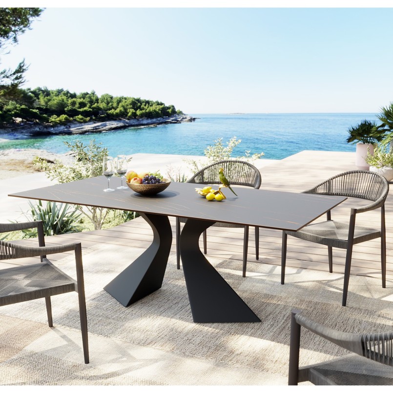 Grey garden chair with arms - Palma - Kare Design