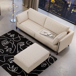 Canapé 3 places en tissu beige - Victor - Kare Design