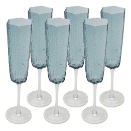 Blue glass champagne flutes - Cascata - Kare Design