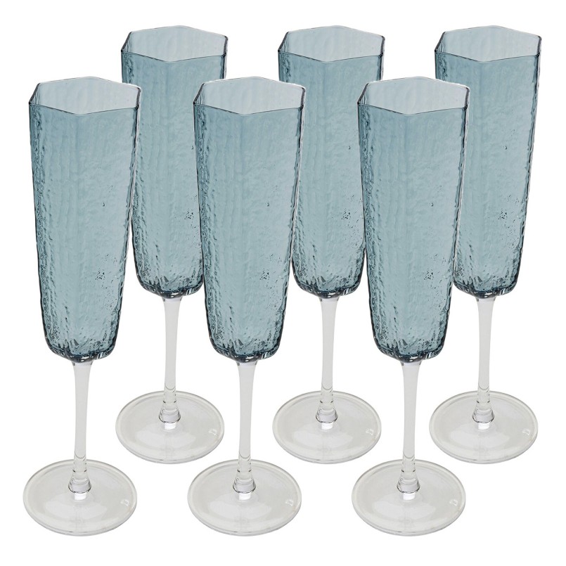 Flûtes à champagne en verre bleu - Cascata - Kare Design