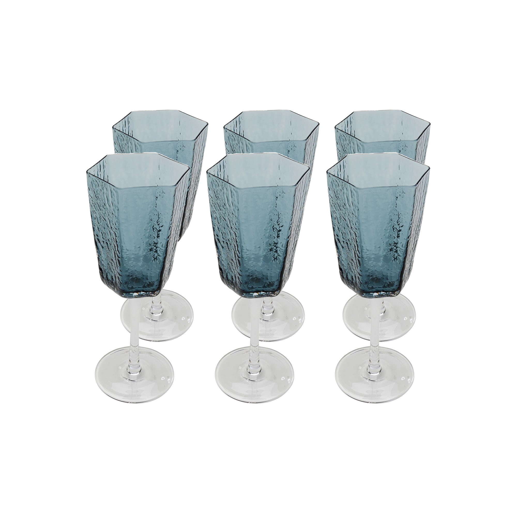 White Wine Glass Cascata blue (6/Set) Kare Design