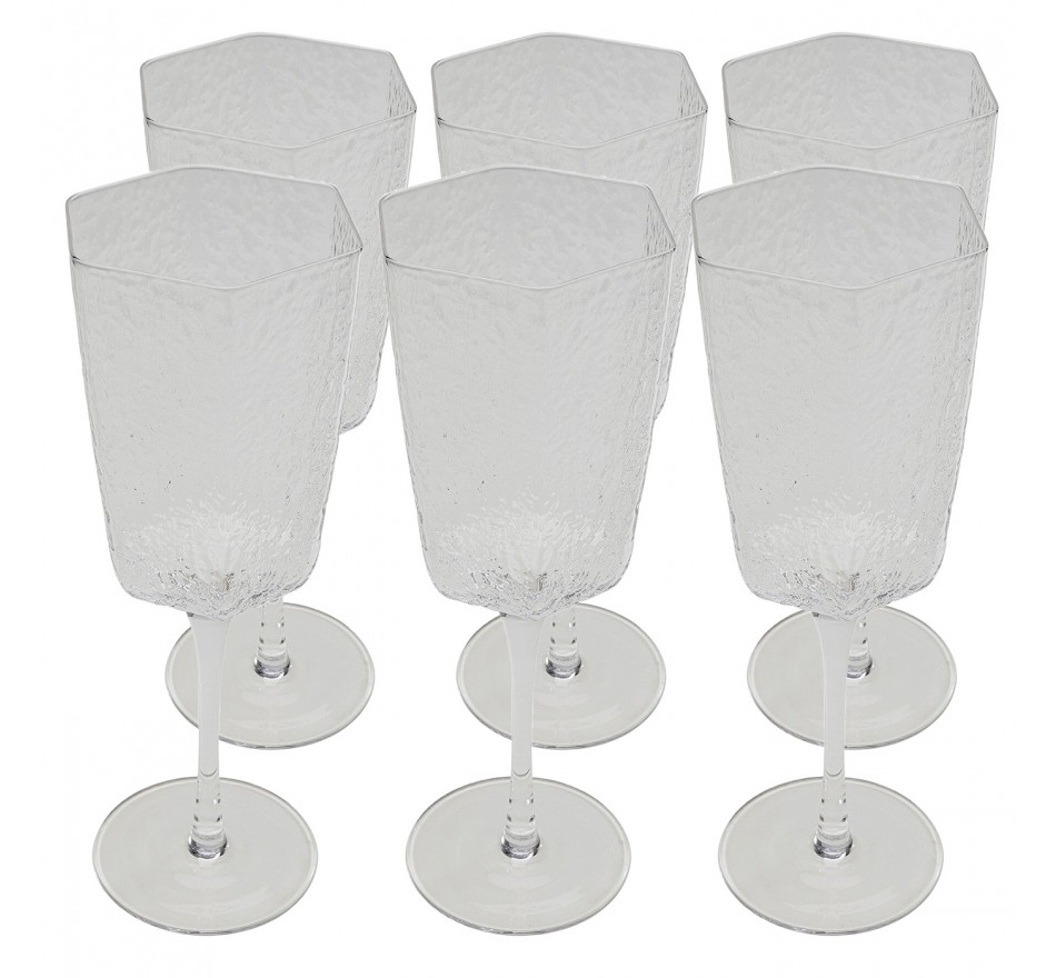 White Wine Glass Cascata (6/Set) Kare Design