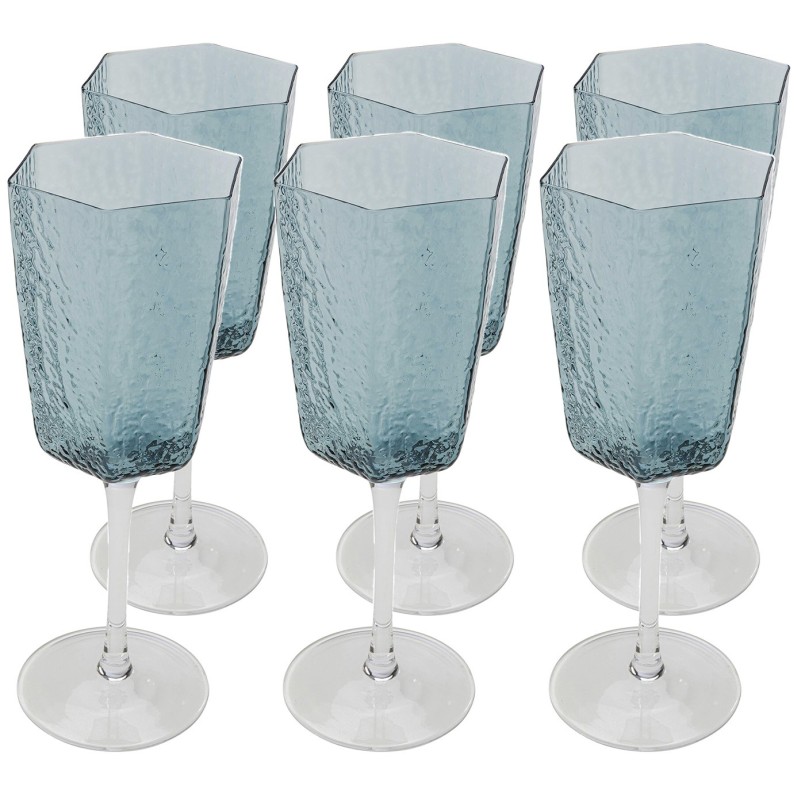 Blue glass wine glasses - Cascata - Kare Design