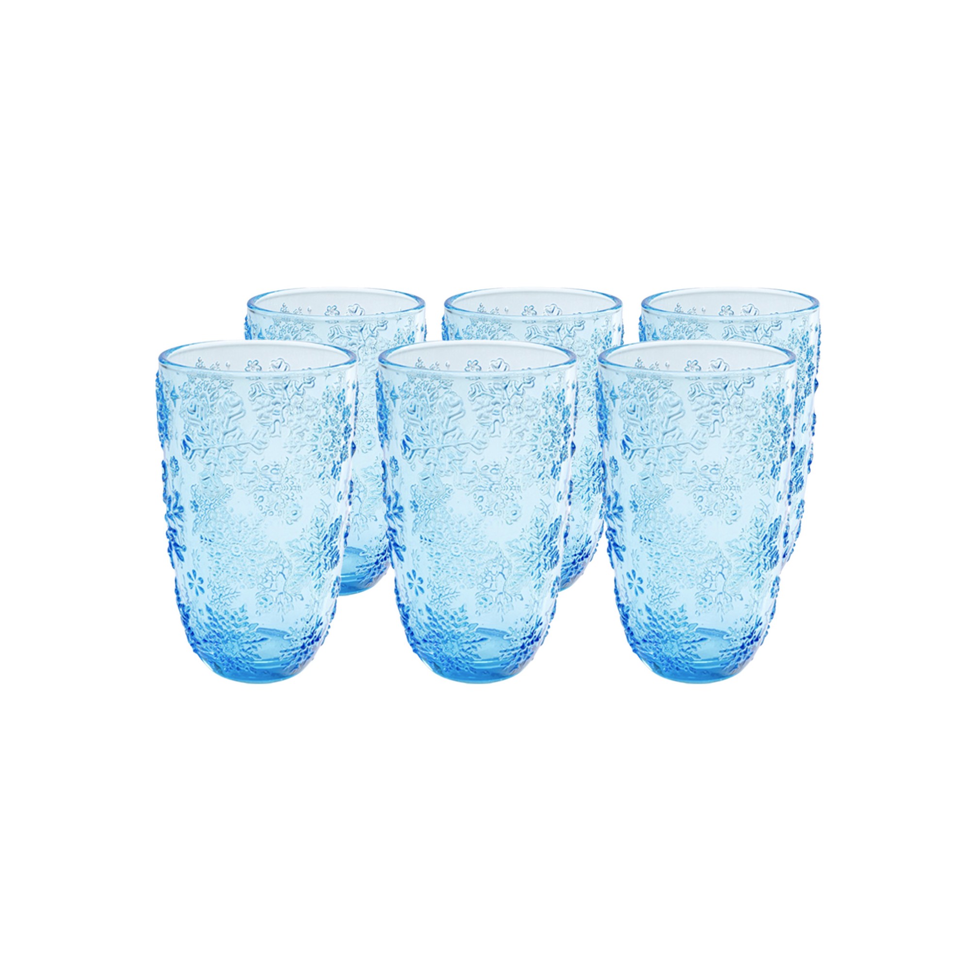 Water Glass Ice Flowers blue (6/Set) Kare Design