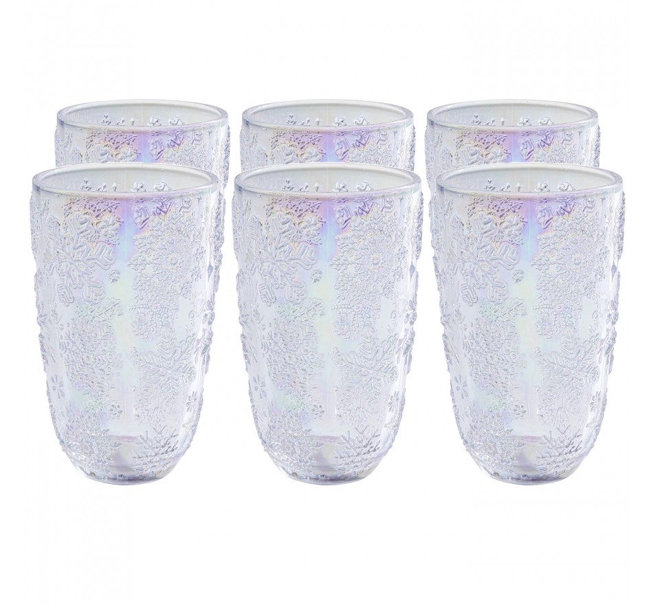 Waterglazen Ice Flowers paars (6/set) Kare Design