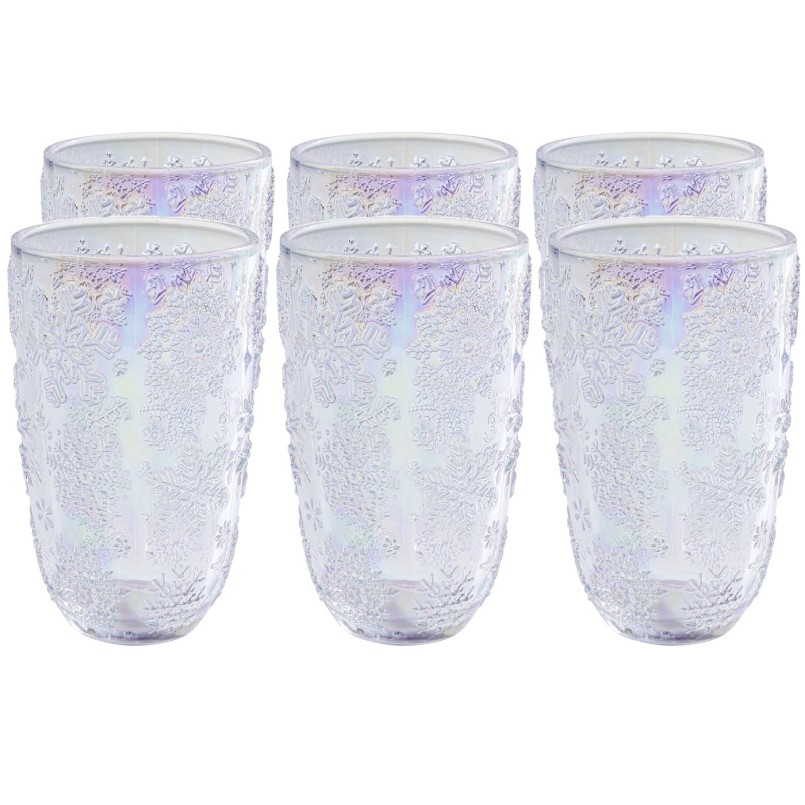 Verres à eau avec des flocons de neige en relief - Ice Flowers - Kare Design