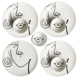 Black and white face mugs - Viso - Kare Design