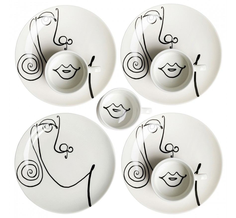 Coffee cup Viso woman (4/set) Kare Design
