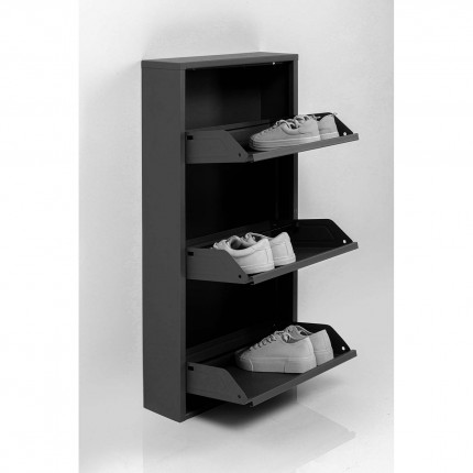 Schoenkast Caruso 3 laden zwart Kare Design