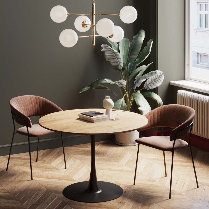 Eiken en zwart stalen tafel - Schickeria - Kare Design