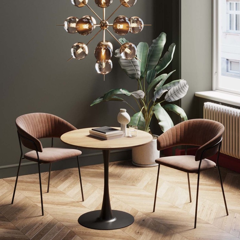 Table chêne et acier noir - Schickeria - Kare Design